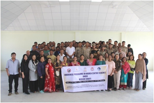 Participants and resource persons during the awareness program on women-centric schemes held at Thizama on November 1.